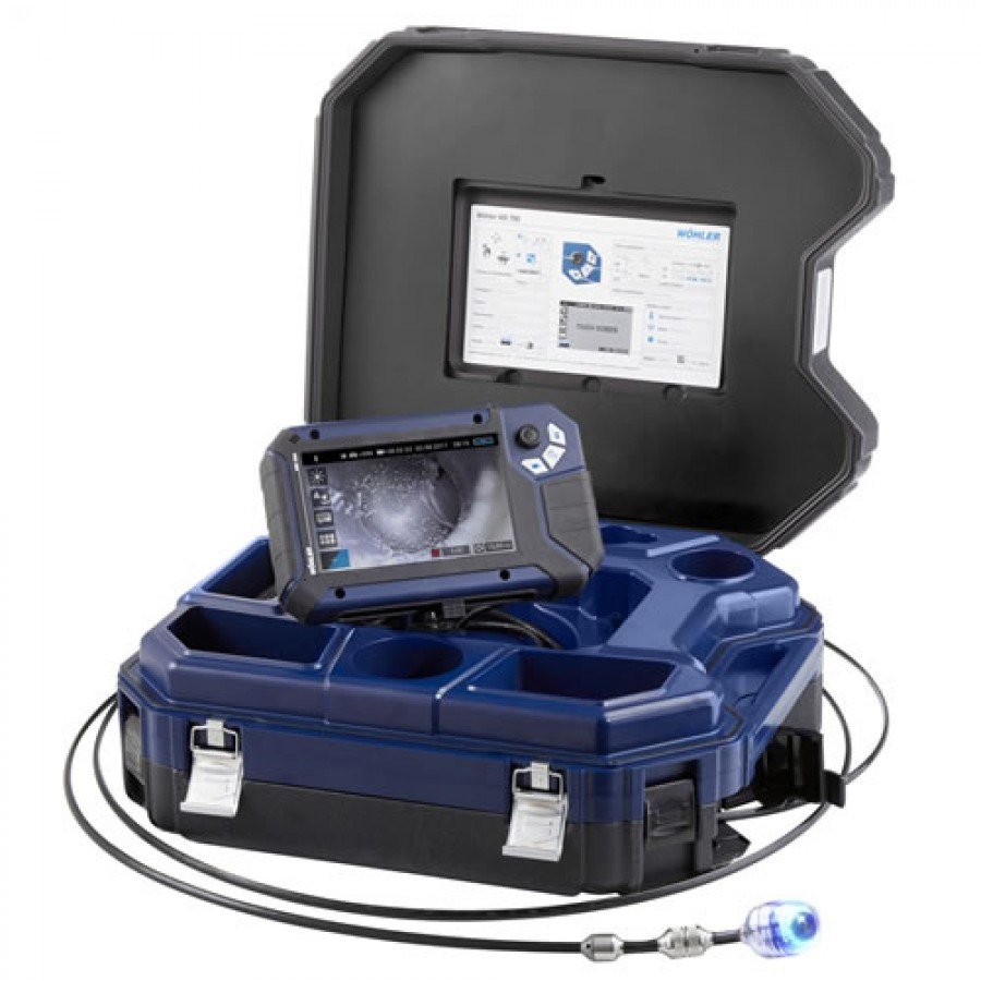 Wohler VIS 700 KIT HD 7082 Video Inspection System With HD Touchscreen Monitor Pan Tilt Camera Head 100 Ft 30 M Camera Rod