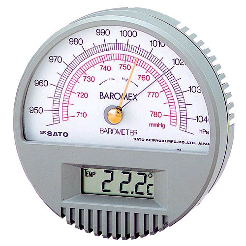 SATO 7612 00 Barometer with Digital Thermometer