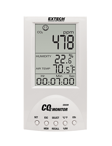 EXTECH CO220 Desktop Indoor Air Quality CO2 Monitor