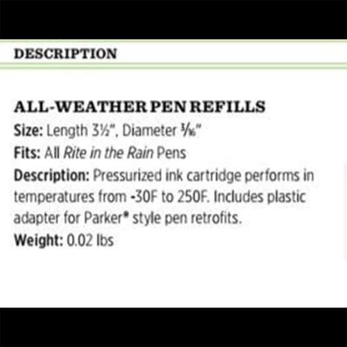 RR Pen Refill 37R Pen Refill Tahan Air Rite In The Rain.4