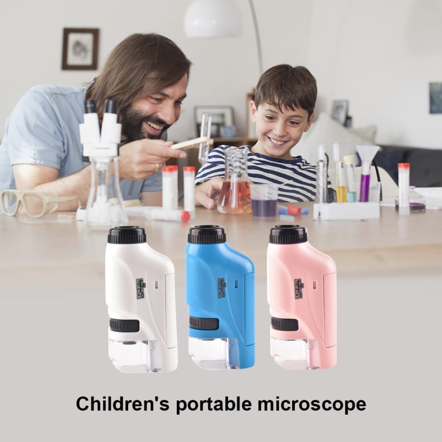 Linmora Mikroskop Mini Pocket Lab Microscope 60x 120x Magnification X4 - Image 2
