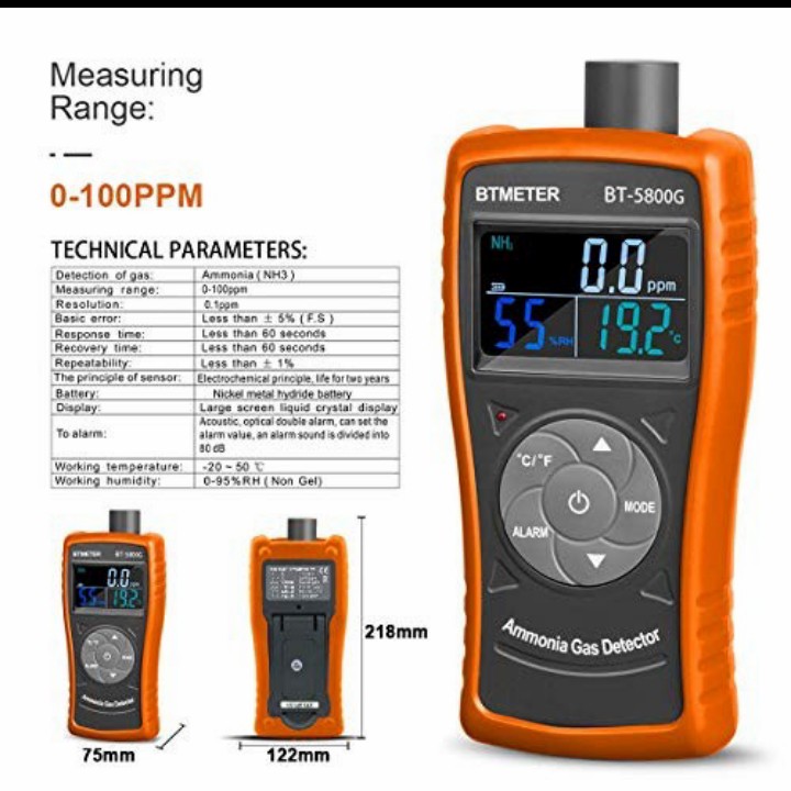 BTMETER BT-5800G Ammonia Gas Detector - Image 2