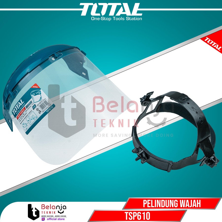 Total Face Shield Pelindung Wajah Safety Mask Bahan Tebal Solid TSP610