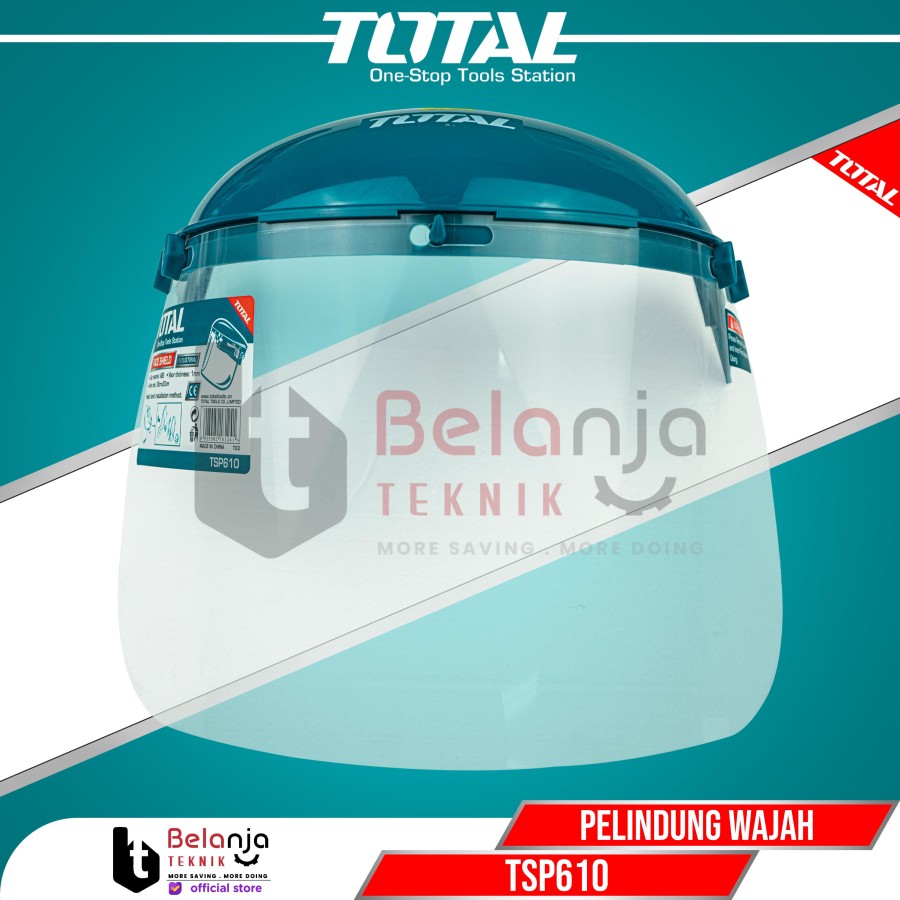 Total Face Shield Pelindung Wajah Safety Mask Bahan Tebal Solid TSP610