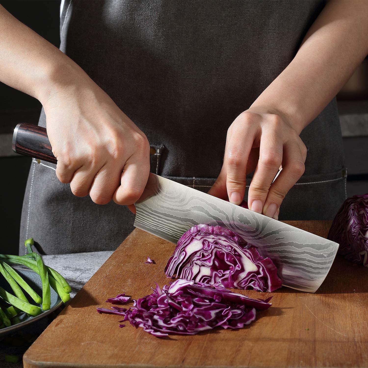 Pisau Dapur Paudin HP4 Premium Kitchen Nakiri Knife 7" Stainless Steel - Image 3