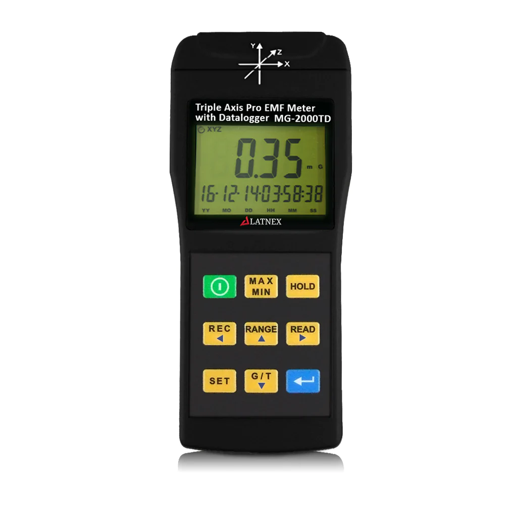 Latnex MG-2000TD with USB data logger electromagnetic detector