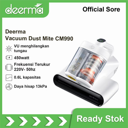 Deerma CM990 Anti-dust Mites double dust cup UV Visual Vacuum Cleaner - Image 3