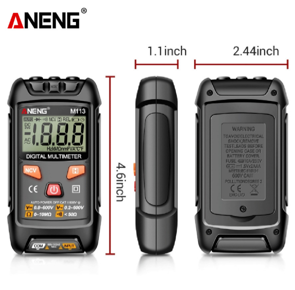 Aneng M113 1999 Counts Mini Multimeter Digital - Image 2