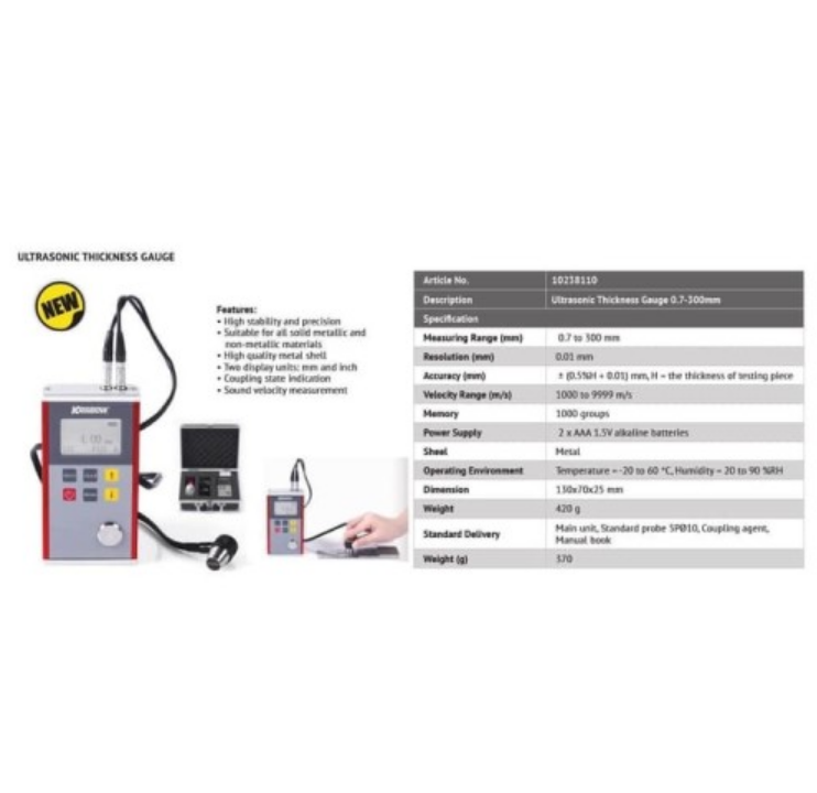 Krisbow QPUT1 Ultrasonic Thickness Gauge - Image 2