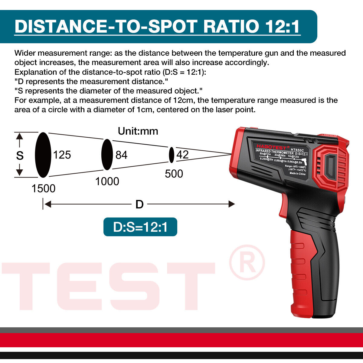 Thermometer Infrared Non-Contact Laser HABOTEST HT650 - Image 3