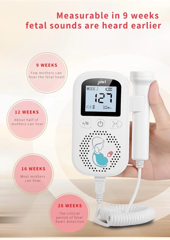 Britzgo Doppler Fetal Heart Rate Monitor Pregnancy Heartbeat Detector - Image 5
