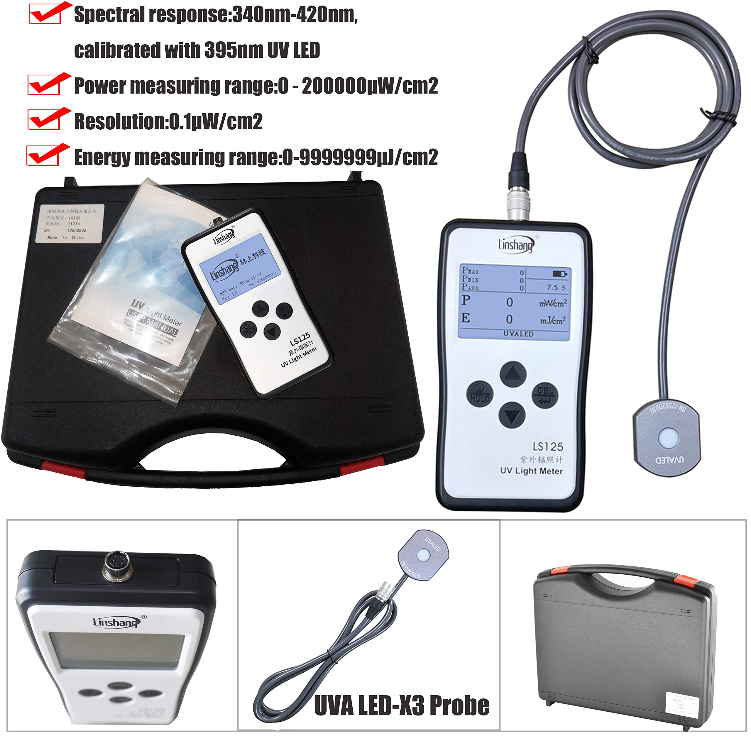 UV Light Meter Multi Probe LS125 UV Radiometer Ultraviolet lux meter analyzer - Image 2