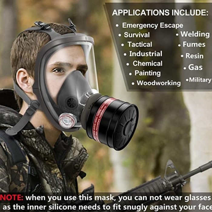 Full face respirator - mask with 40 mm gas filter canister for - Image 2