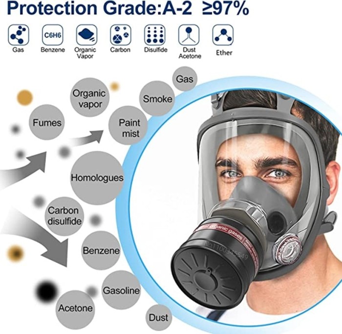 Full face respirator - mask with 40 mm gas filter canister for - Image 5