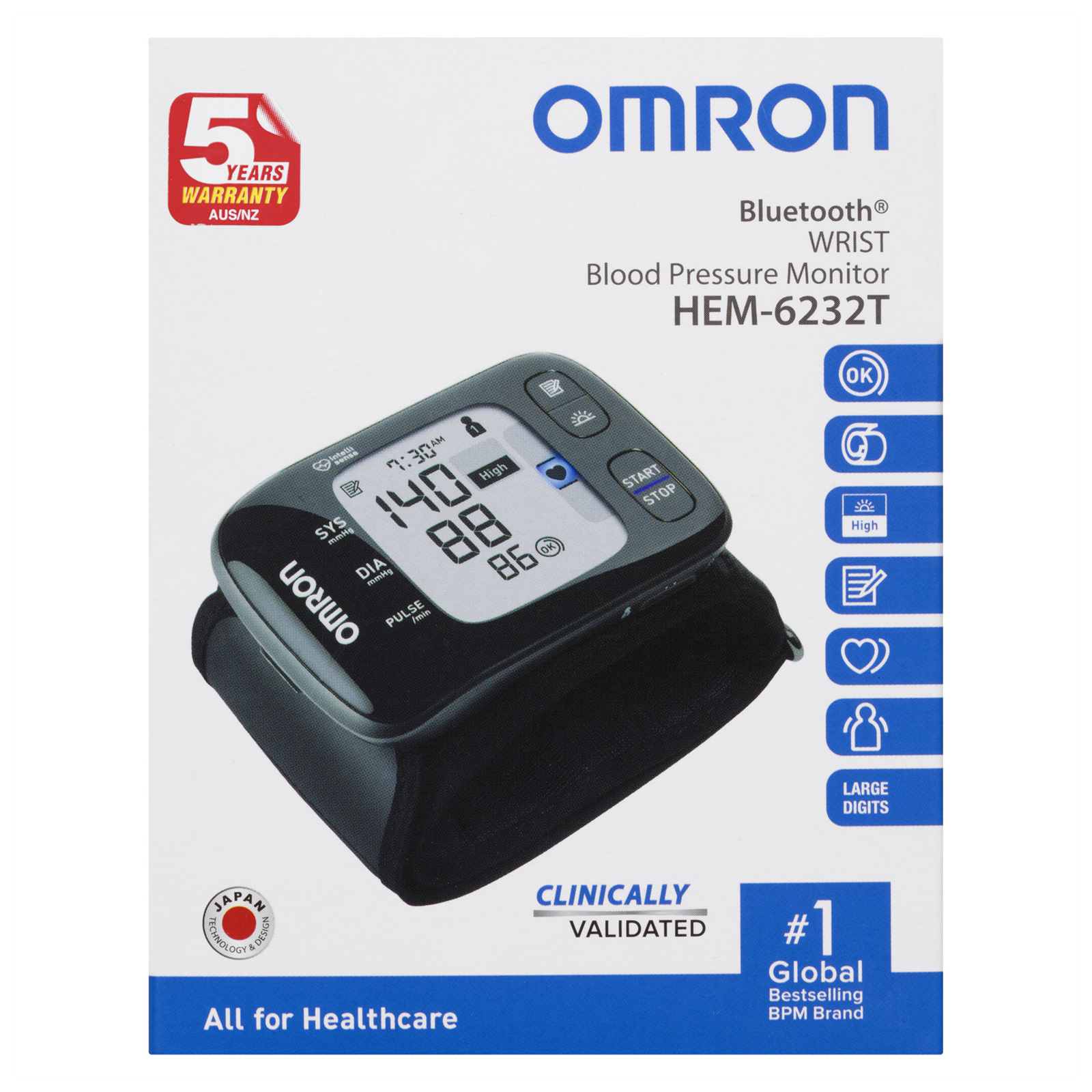 Omron Tensimeter Wrist Blood Pressure Monitor HEM-6232T + Bluetooth - Image 5