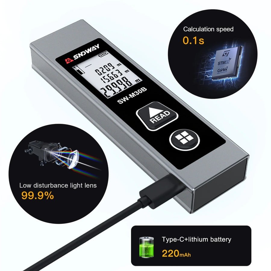 Mini Laser Distance Meter Rangefinder 30M SNDWAY M30B - Image 2