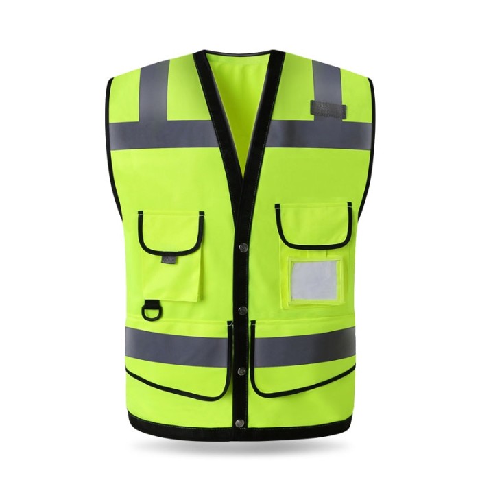 High Vis Safety Vest Fluorescent Yellow Gilet Construction Traffic - Image 2