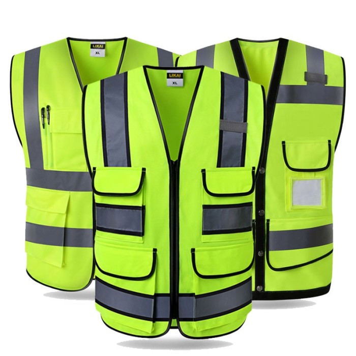 High Vis Safety Vest Fluorescent Yellow Gilet Construction Traffic - Image 5