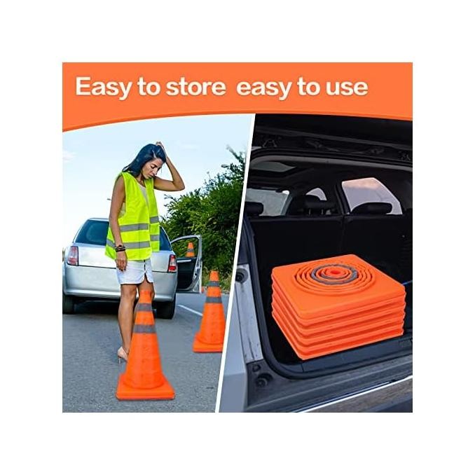 5 Pack 18 Inch Collapsible Traffic Safety Cones - Image 4