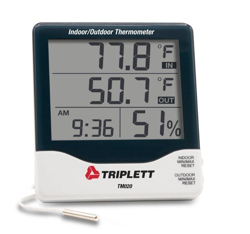 Digital Thermometer & Hygrometer TM020 Indoor/Outdoor TRIPLETT Desk
