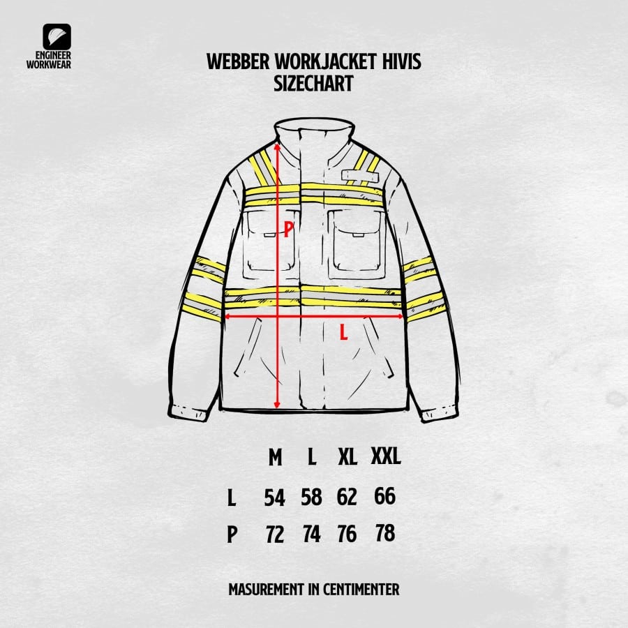 WEBBER GREEN - Jaket kerja safety Hi-Visilbility ENGINEER WORKWEAR - Image 4