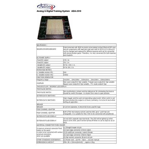 Aditeg ADA-2016 Analog & Digital Training System - Image 3