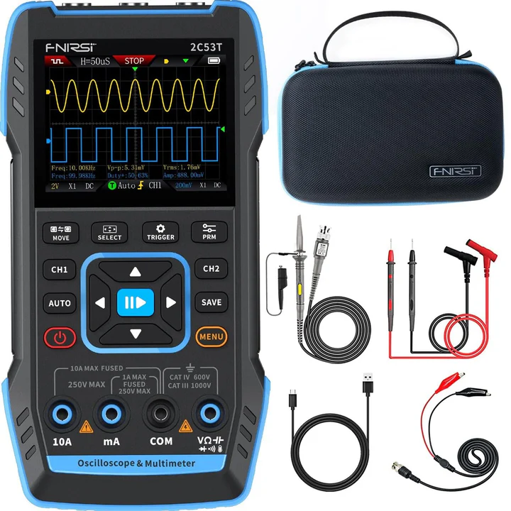 FNIRSI 2C53T Digital Oscilloscope Handheld 3in1