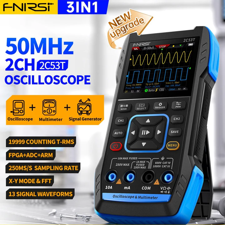 FNIRSI 2C53T Digital Oscilloscope Handheld 3in1 - Image 4
