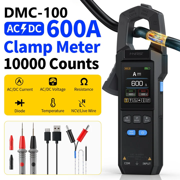 FNIRSI DMC-100 Digital Clamp Meter DC AC
