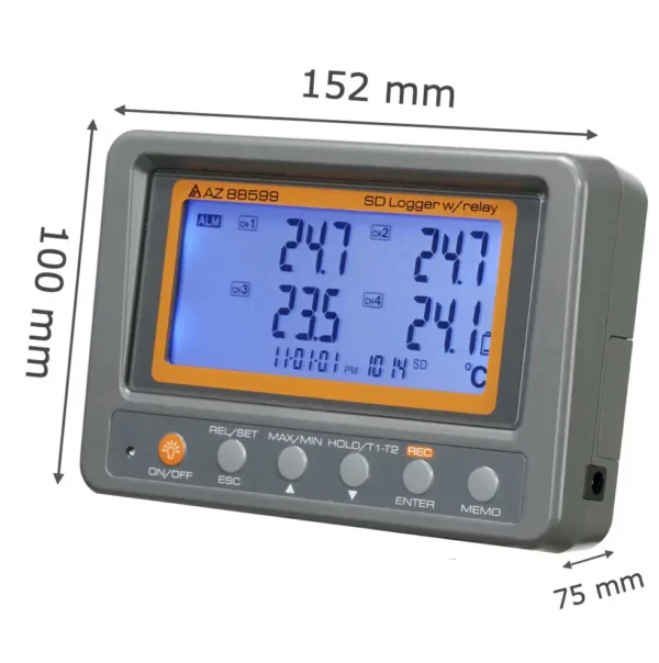 AZ 88599 4 Channel K Thermocouple & Thermistor SD Card Data Logger - Image 2