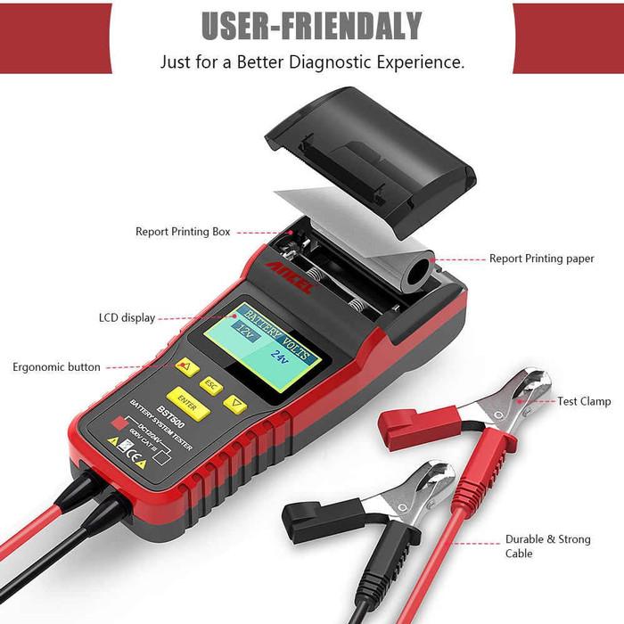 Ancel BST500 Battery Tester Thermal Printer12V 24V Accu - Image 3