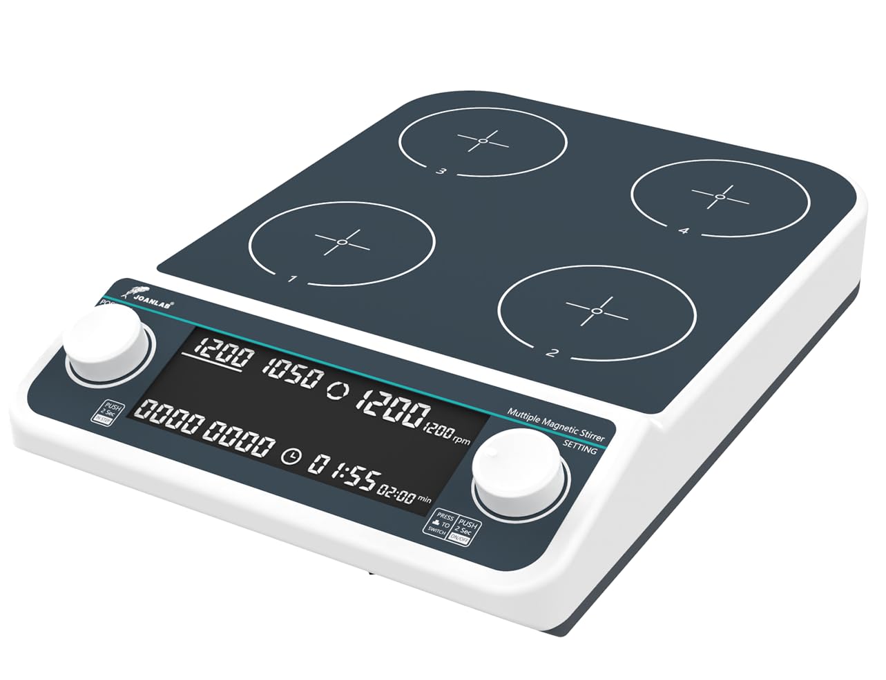 Joanlab HHMS-4MAX High Heating Hotplate Magnetic Stirrer 4 Platform