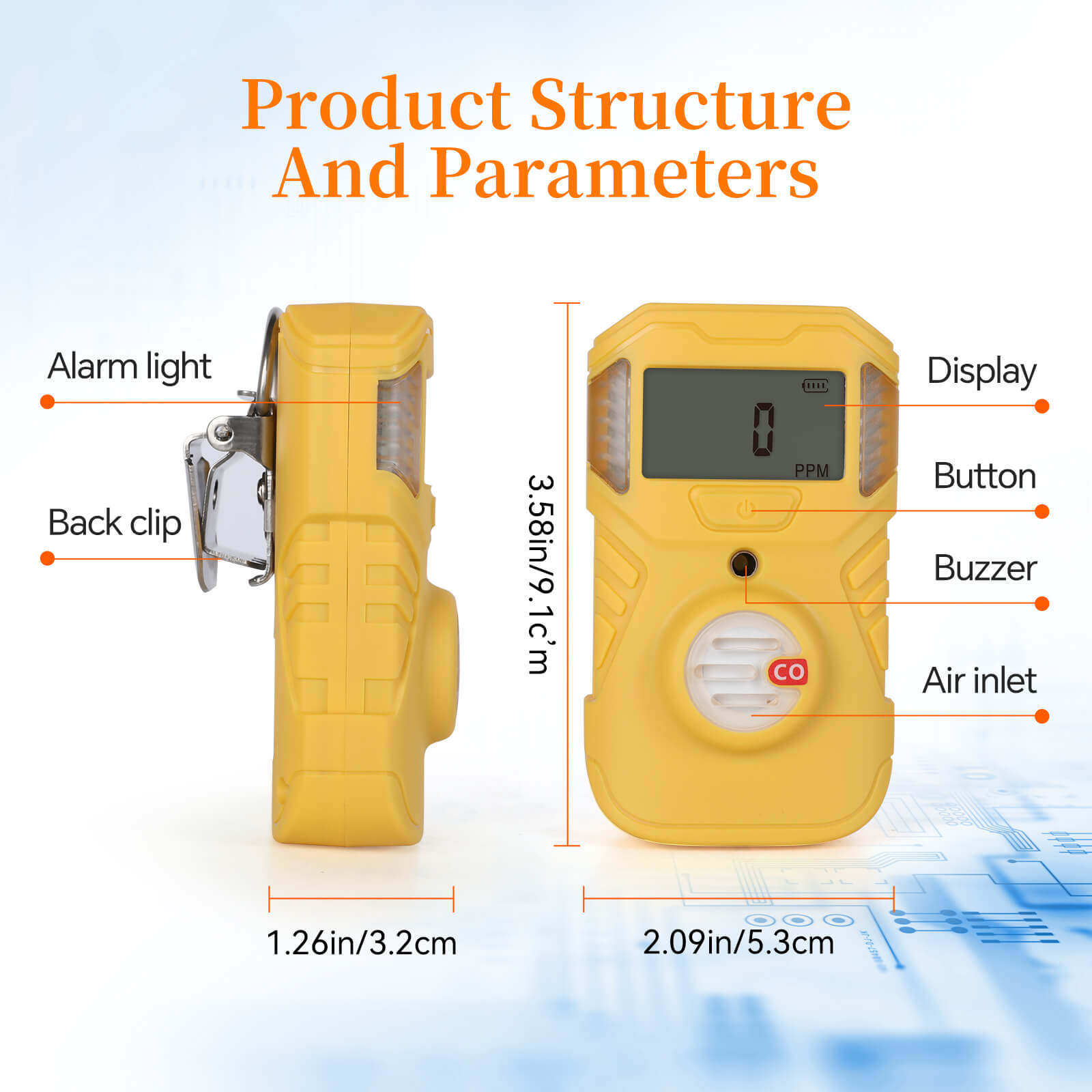 Bosean BH-BX101 gas detector penganalisa gas CO HS2 O2 LEL